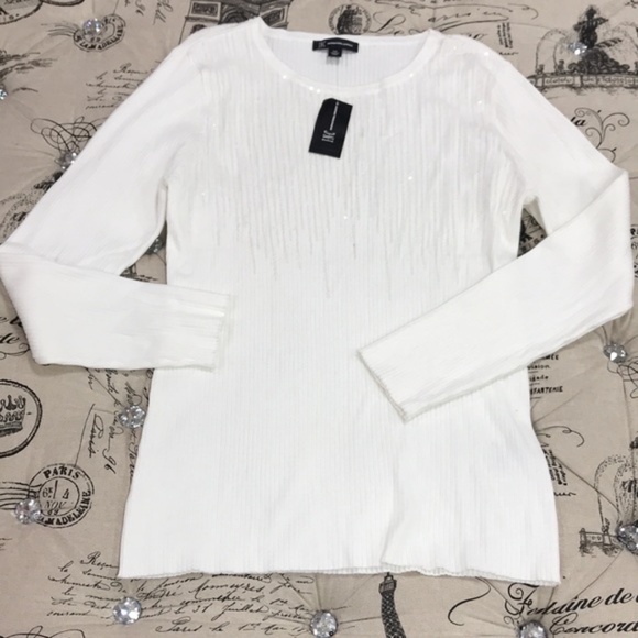 Inc Sequined Ribbed Sweater - Picture 6 of 7